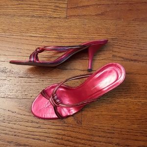 Banana Republic metallic pink kitten heels
